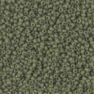 Miyuki rocailles kralen 11/0 - Matted opaque olive 11-2318